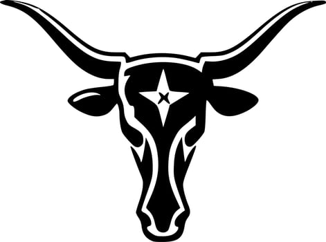 Texas Longhorn Head, Minimalist and Simple Silhouette - Vector illustration