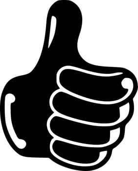 Thumbs - Black and White Isolated Icon - Vector illustration