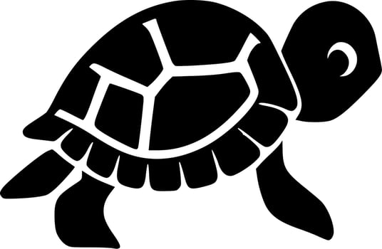 Turtle, Black and White Vector illustration