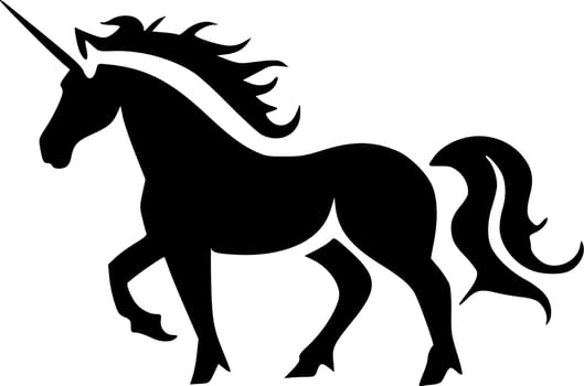 Unicorn - Black and White Isolated Icon - Vector illustration