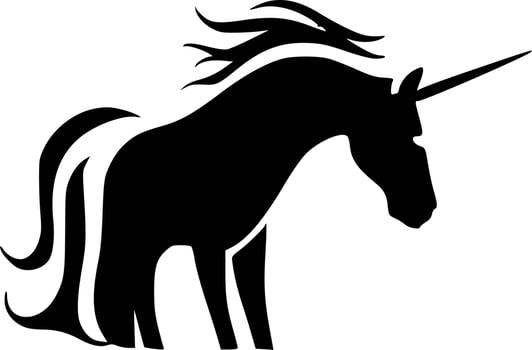 Unicorns - Black and White Isolated Icon - Vector illustration