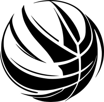 Volleyball, Black and White Vector illustration