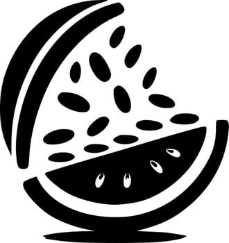Watermelon - Black and White Isolated Icon - Vector illustration