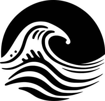 Wave - Black and White Isolated Icon - Vector illustration