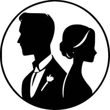 Wedding - Black and White Isolated Icon - Vector illustration