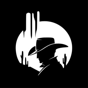 Western - Black and White Isolated Icon - Vector illustration