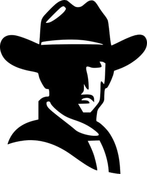Western, Black and White Vector illustration