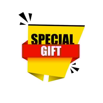 Special gift banner design template. Modern Red Web Banner. Flat style vector illustration.