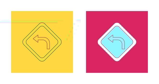 Left Turn Vector Icon