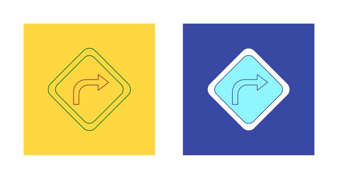 Right Turn Vector Icon