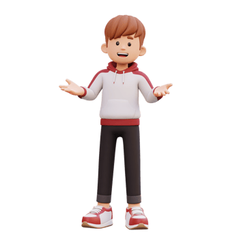 3d male character talking png