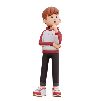 3d male character thinking png