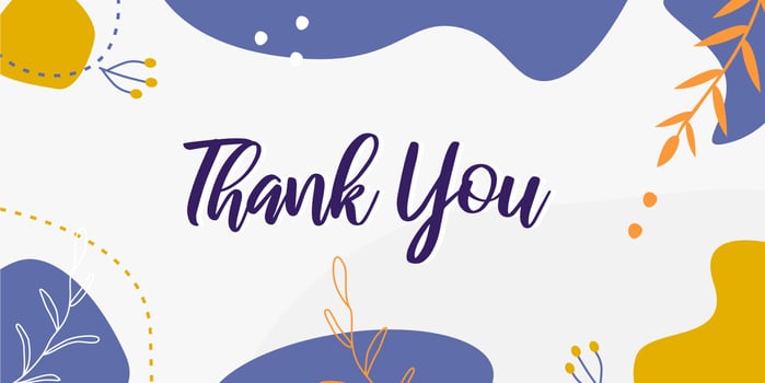 abstract floral blue background for thank you card vector