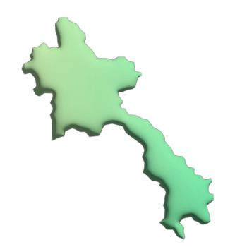 3d render country world map Laos png
