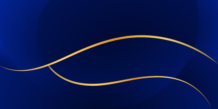 elegant luxury blue background with gold lines vector