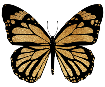 yellow glitter butterfly png
