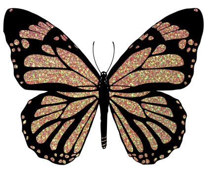 glitter butterfly design png