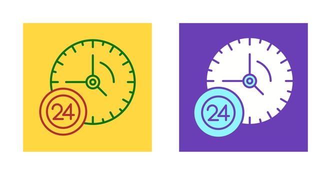 24 Hour Service Vector Icon