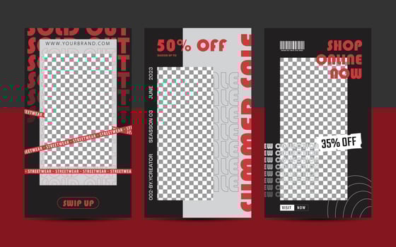 Trendy editable template for social networks stories, vector illustration. Design backgrounds for social media