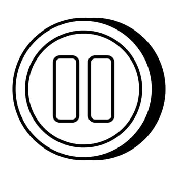An icon design of pause button vector