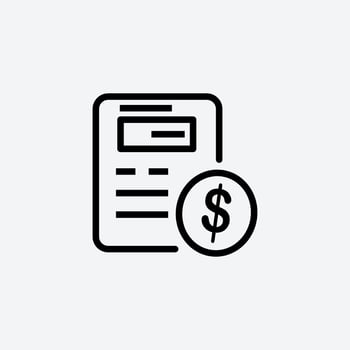 Financial calculation Money line icon, budget, calculate, accounting, tax, pictogram, web, outline, finance, data, loan, income, pay, financial, investment, symbol, savings, payment vector