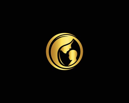 Mother and Baby Symbol Logo. Mom and Baby Silhouette, Flat Style For Graphic and Web Design, Vector Illustration Template.