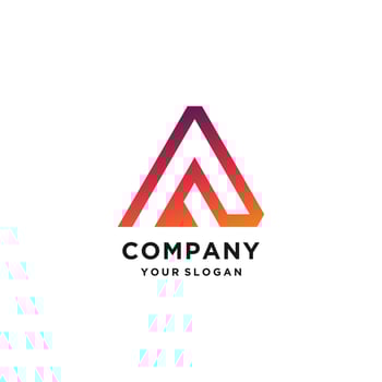 logo template with gradient modern line art concept letter vector