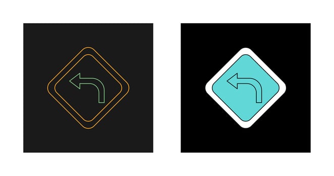 Left Turn Vector Icon