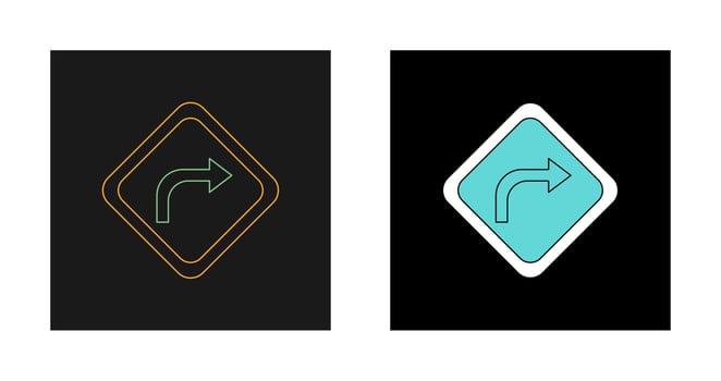 Right Turn Vector Icon