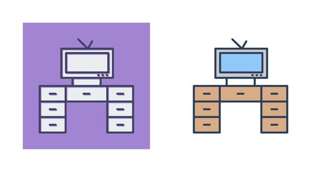 Television Set with Vector Icon