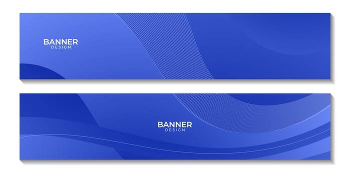 a set of banners abstract blue wave gradient background vector