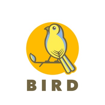 Bird cute log vector