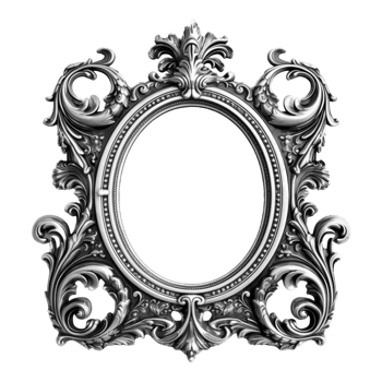 Vintage picture frame, luxury photo frame, png