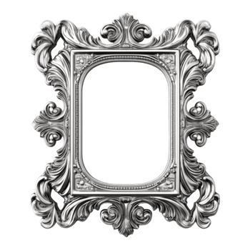 Vintage picture frame, luxury photo frame, png