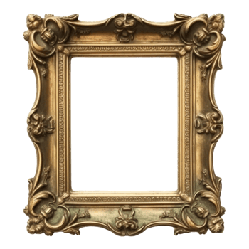 Vintage picture frame, luxury photo frame, png