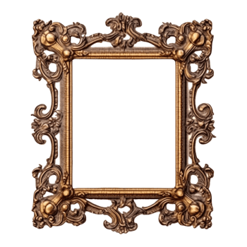 Vintage picture frame, luxury photo frame, png