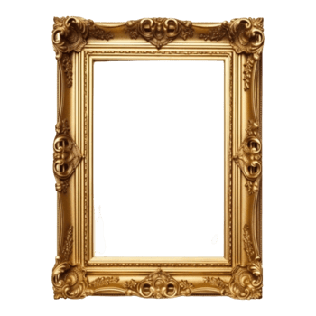 Vintage picture frame, luxury photo frame, png