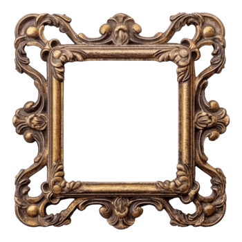 Vintage picture frame, luxury photo frame, png