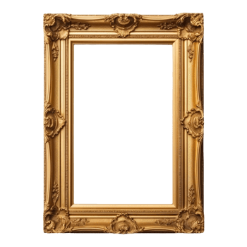 Vintage picture frame, luxury photo frame, png