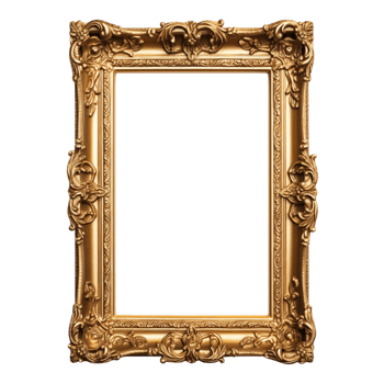 Vintage picture frame, luxury photo frame, png