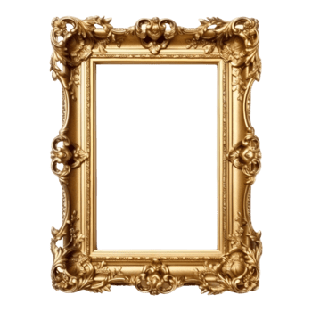Vintage picture frame, luxury photo frame, png