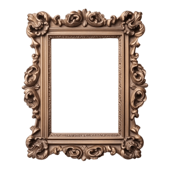 Vintage picture frame, luxury photo frame, png