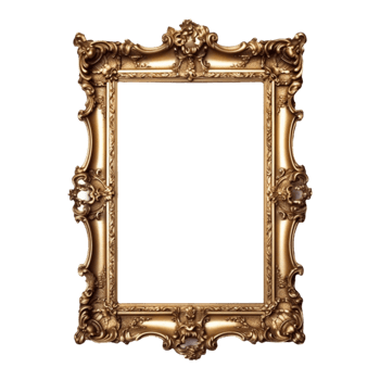 Vintage picture frame, luxury photo frame, png