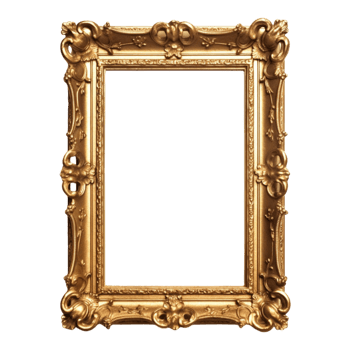 Vintage picture frame, luxury photo frame, png