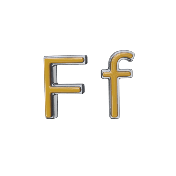 Letter F 3D render transparent background png