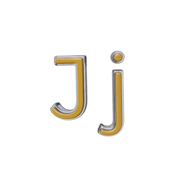 Letter J 3D render transparent background png