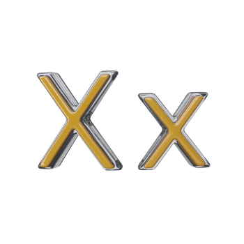 Letter X 3D render transparent background png