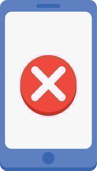 Rejection Button on Blue Phone Screen vector