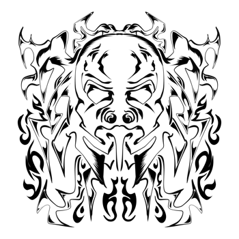 Illustration of a tribal skull image png