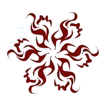 Maroon color tribal design illustration. Perfect for tattoos, stickers, icons, logos, hats, wallpaper elements vector